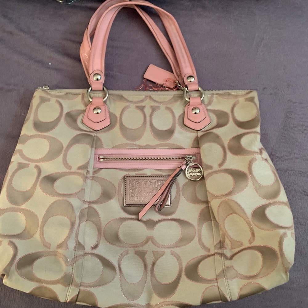 Beige Coach Tote Bag